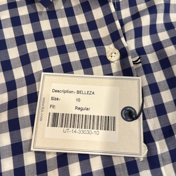 Untuck it Blue and White Casual Button Down Shirt - Picture 3 of 3